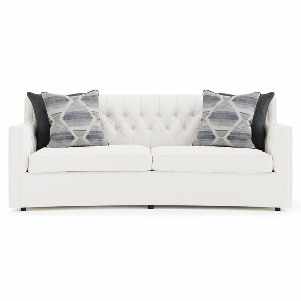 Bernhardt Bernhardt Candace Crescent Sofa — Made-To-Order Transitional White Upholstery, Tufted Elegance B7296A