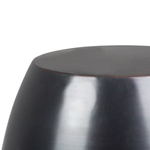 English Elm Flanigan Metal Accent Table with Handcrafted Honeycomb Drum Design in Antique Copper Finish, 19.5" H Black B136P158968