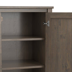 English Elm Ela Handcrafted Sideboard With Wine Rack - Smoky Brown Finish, Stylish Storage For Any Room B136P158611