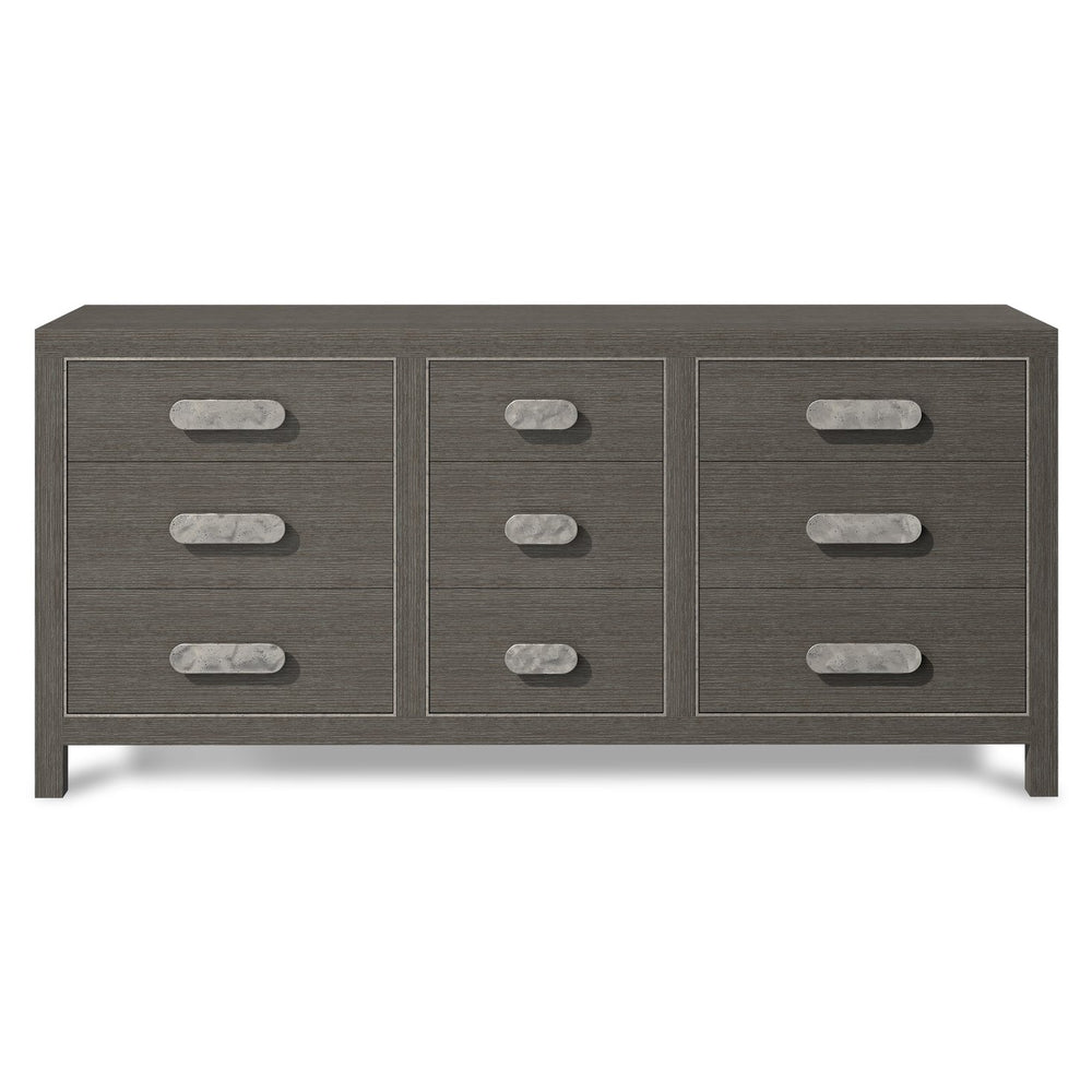 Bernhardt Bernhardt Prado Dresser Porcini Finish — Rustic Modern 9-Drawer Soft-Close, Ash & Oak Veneers, Metal Accents 324052B
