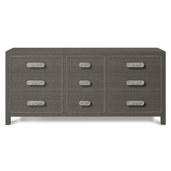 Bernhardt Bernhardt Prado Dresser Porcini Finish — Rustic Modern 9-Drawer Soft-Close, Ash & Oak Veneers, Metal Accents 324052B