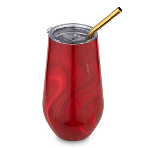 Lenox Cambridge 16 Oz Red Geo Insulated Wine Tumblers, Set of 2 NO COLOR METAL E9515RDCB2DS