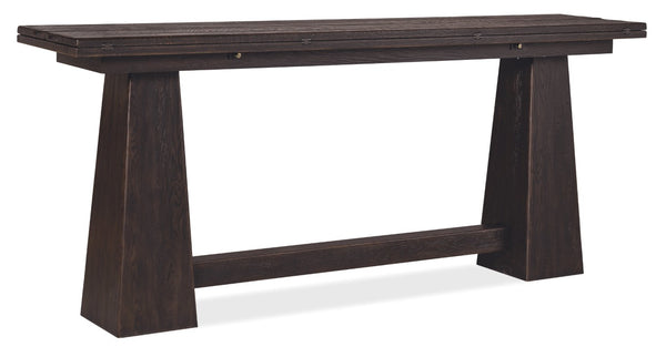 Hooker Furniture Driftwood Flip-Top Console Table With Buckboard Distressed Finish, Space-Saving Expandable Design Blacks 6820-85003-99