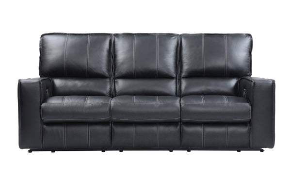 Parker House Rockford - Verona Black Power Reclining Sofa And Loveseat Black Top Grain Leather With Match (X) Mroc-32ph-vbk