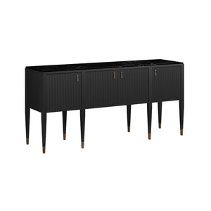 A.R.T. Furniture Eave New Traditional Sideboard In Ebony Black With Gold Tassel Pulls & Black Marble Top Elegance Black Material(S), Poplar And Parawood Solids,Black Marquine Marble 336251-1818