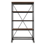 Homelegance By Top-Line Delano Industrial Modern Rustic 40-inch Bookcase Black Wood