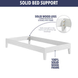 Steve Silver Nix Twin Platform Bed in White, Solid Wood Construction, 12