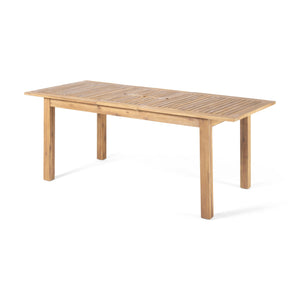 English Elm Outdoor Solid Acacia Expandable Patio Dining Table with Umbrella Hole Natural Grain 68892.00SNTS