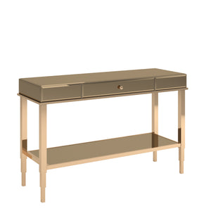 Homelegance By Top-Line Reeves Mirrored 1-Drawer TV Stand Gold Metal