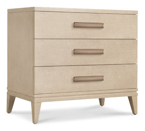 Hooker Furniture Westwood Quartered Oak Nightstand With Cedar-Lined Drawer, Polished Limestone Finish & Usb Charging 18.25 L x 32.25W x 30.25H 6133-90016-80