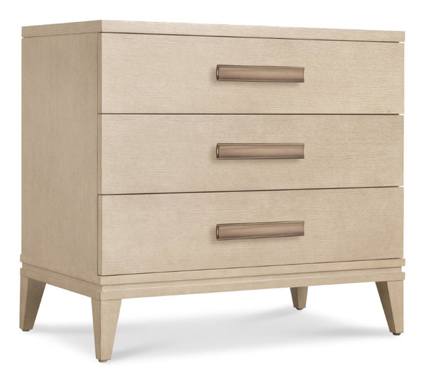 Hooker Furniture Westwood Quartered Oak Nightstand With Cedar-Lined Drawer, Polished Limestone Finish & Usb Charging 18.25 L x 32.25W x 30.25H 6133-90016-80