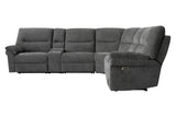 Parker House Parker Living Bryant - Ruffles Coal 6 Piece Modular Power Reclining Sectional with Power Adjustable Headrests Ruffles Coal 100% Polyester (W) MBRY-PACKA(H)-RFC