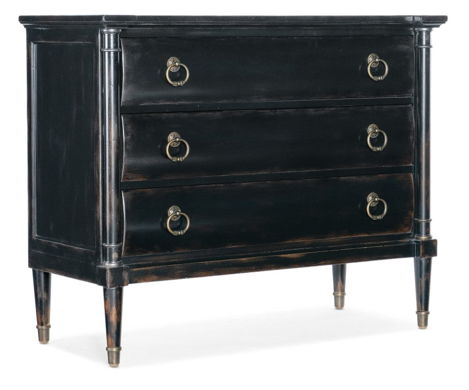 Hooker Furniture Charleston Black Cherry Three-Drawer Chest With Cedar-Lined Drawer, Self-Closing Guides, Classic Trim 6750-90014B-97