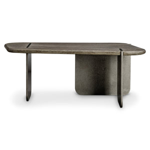 Bernhardt Bernhardt Melba Wire-Brushed Oak Side Table With Textured Graphite Cast-Aluminum Base, Sculptural Accent 564126