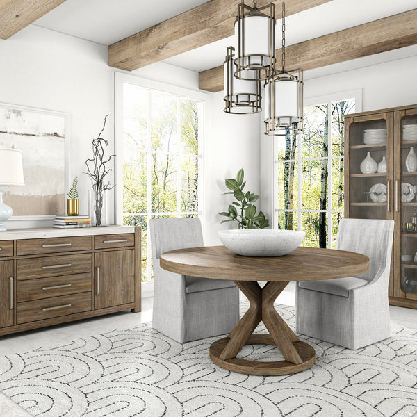 A.R.T. Furniture Stockyard Credenza: Transitional Style With Smoked Finish, Travertine Top, And Ample Storage Solutions Brown Ash Solids,Knotty White Oak Veneers,Travertine 284252-2303