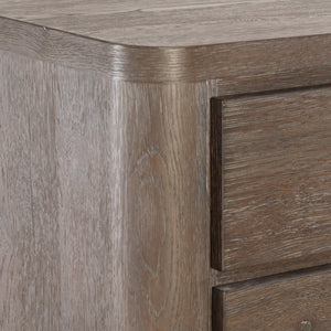 Bernhardt Bernhardt Outline Tall Drawer Chest Reimagined: 5-Drawer Wire-Brushed Oak With Soft-Close Slides, Cassel Finish, Textured Atra Pulls 360146