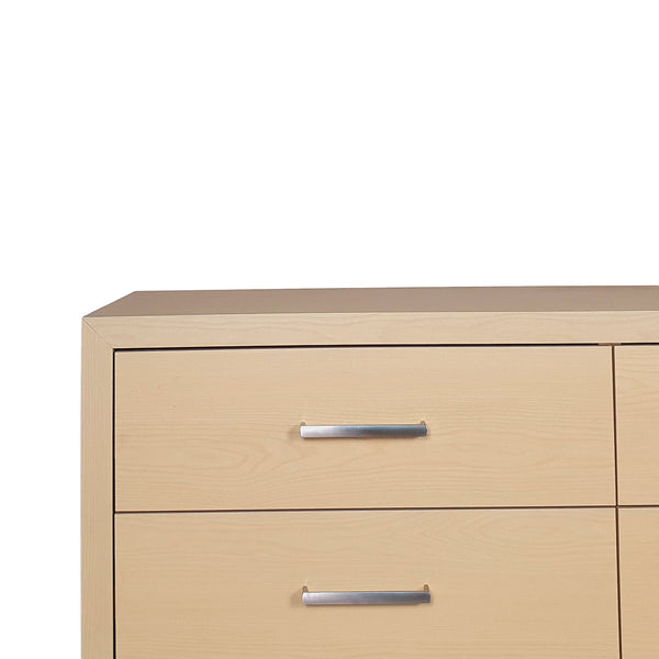 English Elm Christopher Knight Home® - 6 Drawer Chest with Iron Base and Six Spacious Drawers, Contemporary Industrial Design, Durable Construction Natural 60 L x 19.25 W x 10 H 71883.00WALN