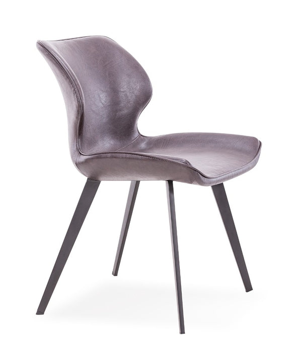 VIG Furniture Moira Dark Brown Eco-Leather Dining Chairs Set Of 2 — Bucket-Seat Comfort, Black Metal Frame, 300Lb Capacity VGHR3638-DKBRN-DC