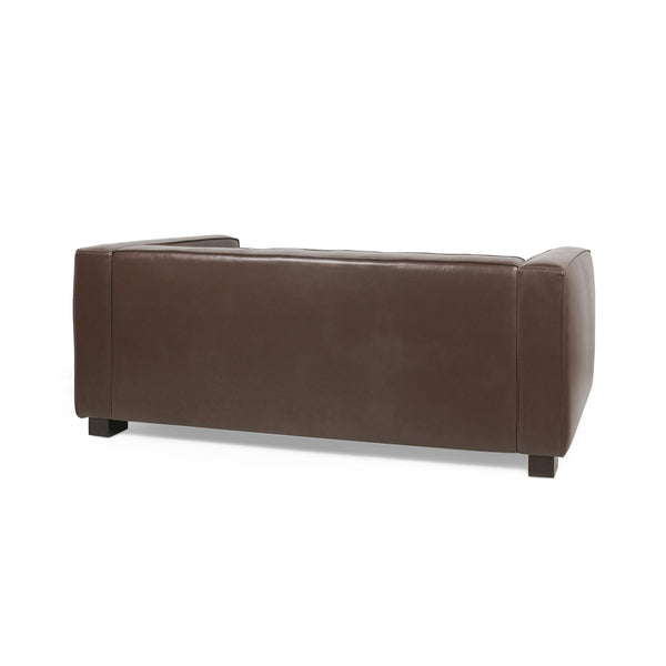 English Elm 3 Seater Tuxedo Sofa with Birch Wood Legs Smooth Upholstery for Modern Living Rooms 71802.00DBRN