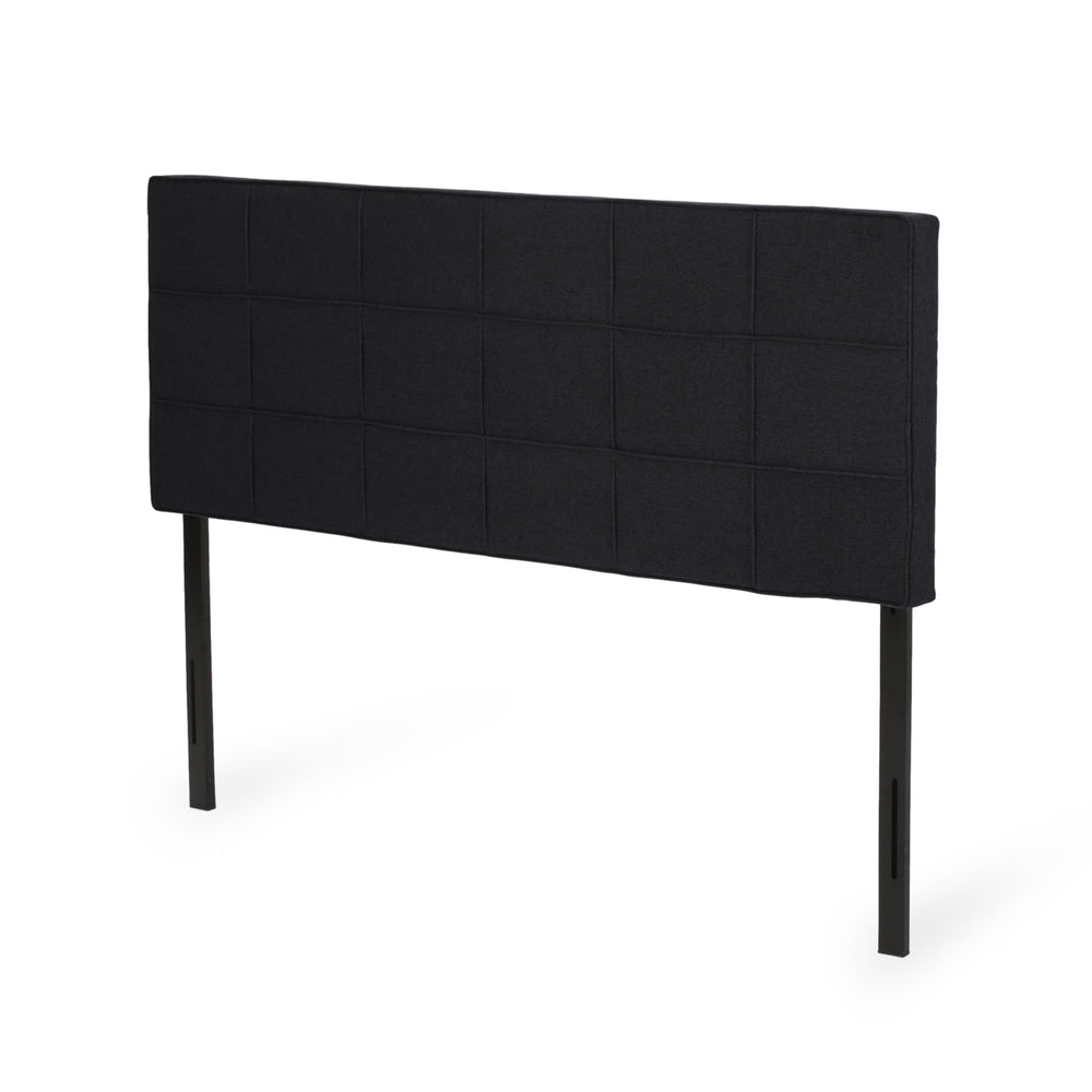 English Elm Christopher Knight Home® - King Linen Upholstered Headboard with Tufted Waffle Stitch, Piped Edges & Adjustable Height, 81" Black 66869.00BLK