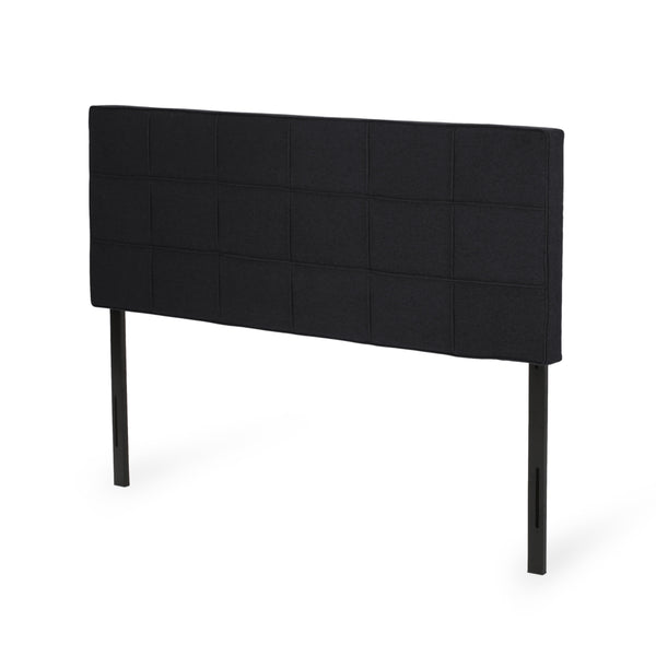 English Elm Christopher Knight Home® - King Linen Upholstered Headboard with Tufted Waffle Stitch, Piped Edges & Adjustable Height, 81" Black 66869.00BLK