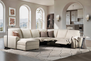 Hooker Furniture Optimus Five Seat Power Sectional with Recline Headrests and Performance Fabric SS925-5PC2-405-S
