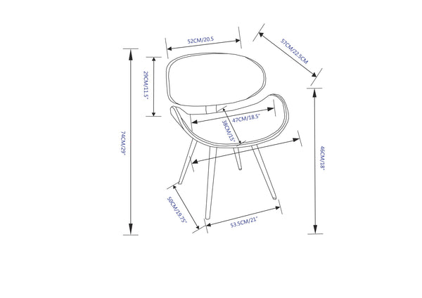 English Elm Marana Dining Chair - Stylish Black Mid-Century Modern Design With Comfortable Vegan Leather Seat B136P158911