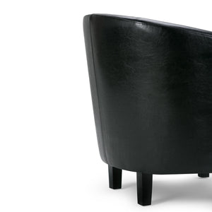 English Elm Austin Tub Chair - Sleek Black Vegan Leather With Solid Wood Legs - Modern Comfort For Any Room B136P159637