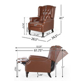 Christopher Knight Home® - Noble House - Walter Contemporary Tufted Recliner, Cognac Brown and Dark Brown