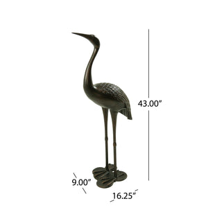English Elm Christopher Knight Home® - Sunny Outdoor 43 Inch Aluminum Crane Set in Shiny Copper Antique Bronze Finish, Rust-Proof Garden Art Delight 62909.00SHNCOP