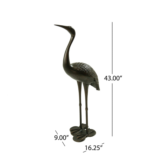 English Elm Christopher Knight Home® - Sunny Outdoor 43 Inch Aluminum Crane Set in Shiny Copper Antique Bronze Finish, Rust-Proof Garden Art Delight 62909.00SHNCOP