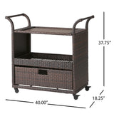 Christopher Knight Home® - Noble House - Corona Outdoor Wicker Bar Cart