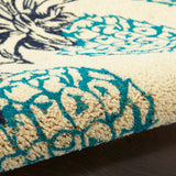 Nourison WaverlyWav17 Greetings WGT25 Machine Made Tufted  Indoor/Outdoor   Rug Aqua, Aqua 100% Coir 99446324405