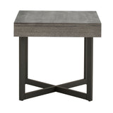 Homelegance By Top-Line Saskai Wood Finish End Table with One Drawer Grey MDF