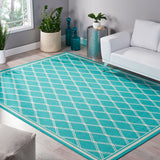 Christopher Knight Home® - Noble House - Safi 7'10" X 10' Outdoor Area Rug, Teal and Ivory