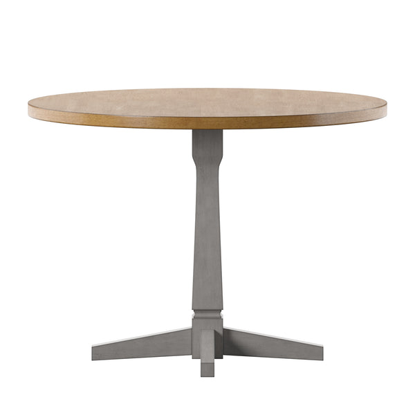 Homelegance By Top-Line Juliette Round Two-Tone Dining Table Grey Rubberwood