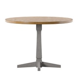 Homelegance By Top-Line Juliette Round Two-Tone Dining Table Grey Rubberwood