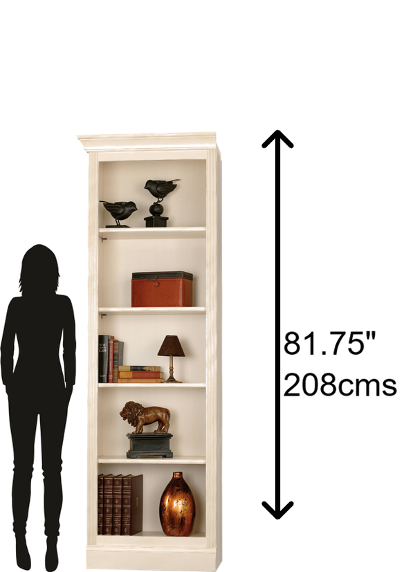 Hekman Furniture 920008 Elegant White Bookcase - Stunning Woodwork, Adjustable Shelves & Versatile Design For Home/Office Antique Vanilla Left Return Bookcase 920008