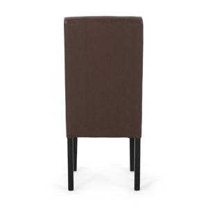 English Elm Dining Chair Set of 2 Upholstered Rubberwood Legs Minimalist Contemporary Seating 60162.00PUDBRN