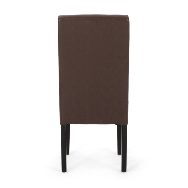 English Elm Dining Chair Set of 2 Upholstered Rubberwood Legs Minimalist Contemporary Seating 60162.00PUDBRN
