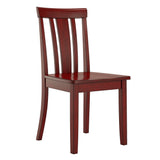 Homelegance By Top-Line Lorren Slat Back Wood Dining Chairs (Set of 2) Red Rubberwood