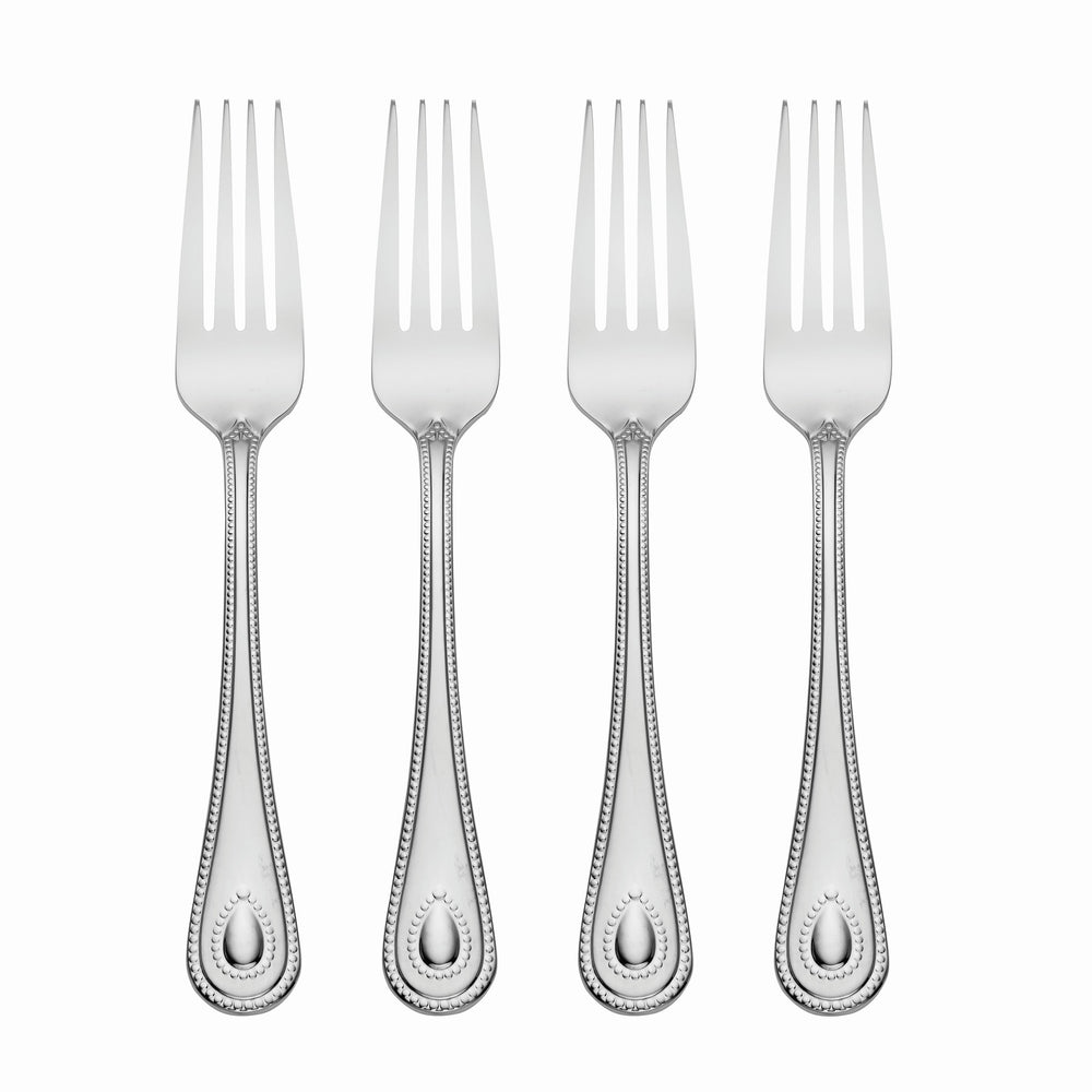 Lenox French Perle Salad Forks, Set of 4 Metallic, STAINLESS METAL 894745