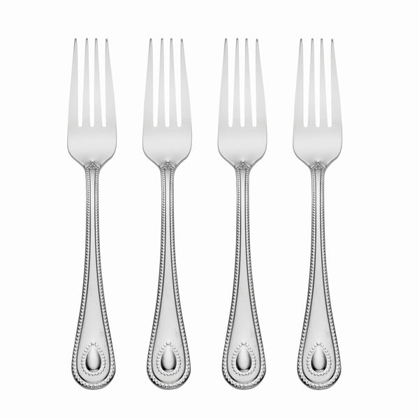 Lenox French Perle Salad Forks, Set of 4 Metallic, STAINLESS METAL 894745