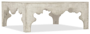 Hooker Furniture Boheme Grain Sack White Square Cocktail Table With Sculpted Legs, Plaster-Like Finish, 40" X40" 5750-80112-LTWD