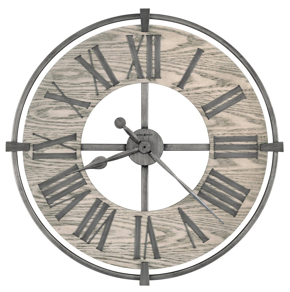 Hekman Furniture 625646 Eli Wall Clock - Aged Iron & Wood Design With Large Roman Numerals For Effortless Time Reading  Eli Wall Clock 625646
