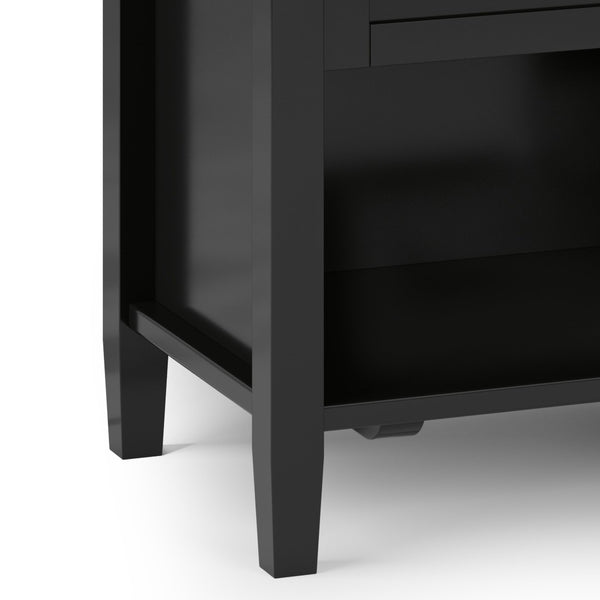 English Elm Warm Shaker 24-Inch Solid Wood Nightstand In Black - Versatile Storage & Timeless Transitional Design B136P159737-GIGA