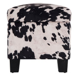 Homelegance By Top-Line Chayce Cowhide Print Lift Top Storage Bench Black Fabric