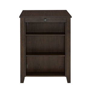 Homelegance By Top-Line Chevalier Wood Counter Height Dining Table with Charging Station Brown MDF