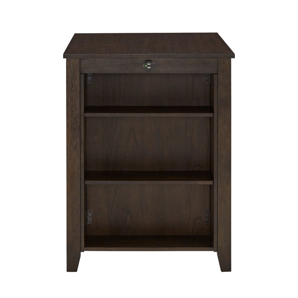 Homelegance By Top-Line Chevalier Wood Counter Height Dining Table with Charging Station Brown MDF