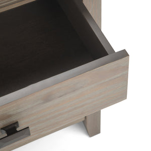 English Elm Artisan Distressed Grey Bedside Table - Handcrafted Elegance With Ample Storage For Any Room B136P158107